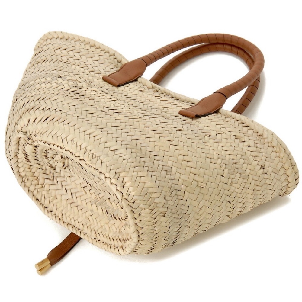 Chloe Marcie MD Basket Woven Tan Tote - Picture 3 of 16
